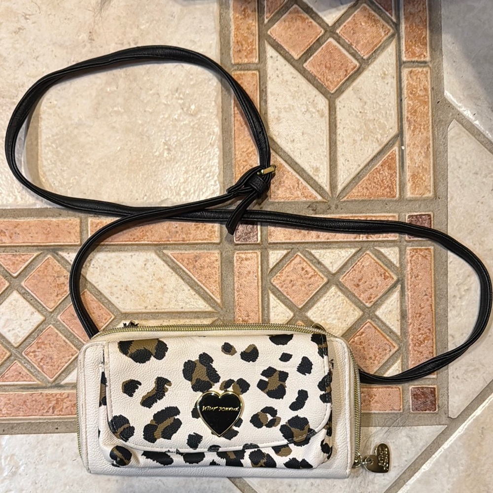 Betsey Johnson Black and Cream Crossbody Bag
